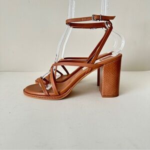 NEW Dolce Vita Barly Tan Strappy Women's Sandal Block High Heels, Sz 8.5